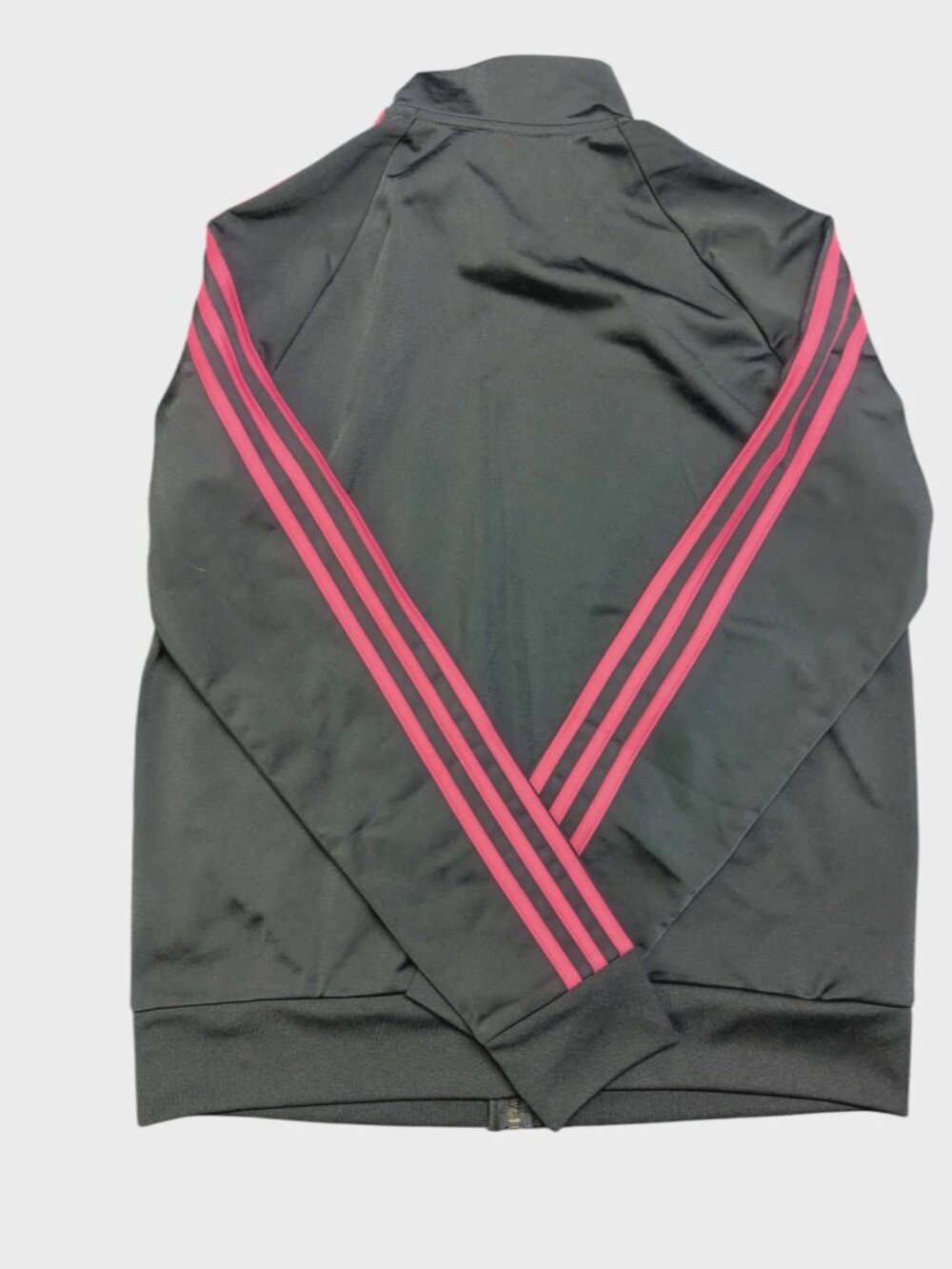 Adidas Black Zip Track Jacket Pink Stripes - Picture 10 of 10
